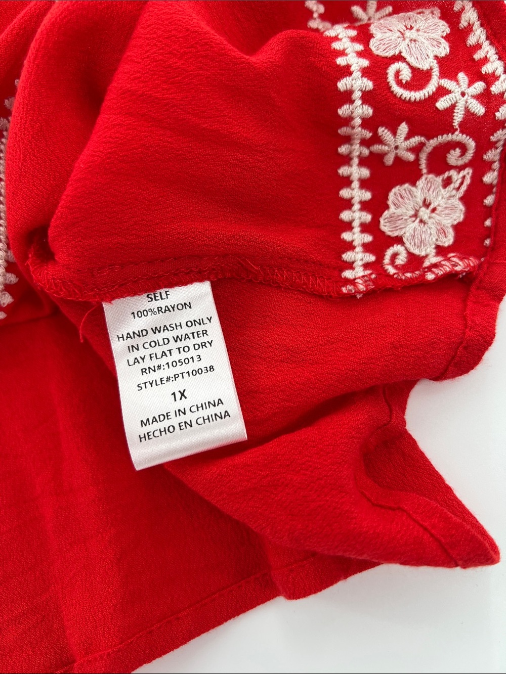 Savanna Jane Red Embroidered Ruffle Tank Top - Picture 6 of 7